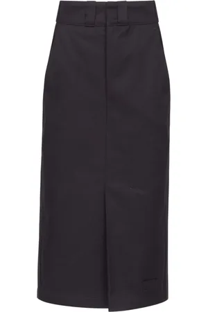 Maison Margiela Spódnice, Kobieta, Czarny, M, Bawełna, Elegancka Czarna Sukienka Midi