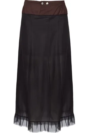 Maison Margiela Spódnice, Kobieta, Czarny, L, Bawełna, Elegancka Sukienka Midi