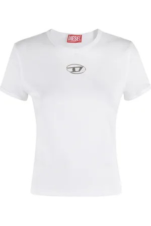 Diesel Koszulki, Kobieta, Biały, S, Bawełna, Koszula Casual z Długim Rękawem