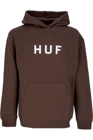 Huf Bluzy, Mężczyzna, brązowy, M, Bluza Męska z Logo Czekoladowa