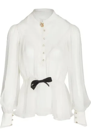 Giambattista Valli Bluzki, Kobieta, Biały, S, Ivory Bluzka z Stylem 1102