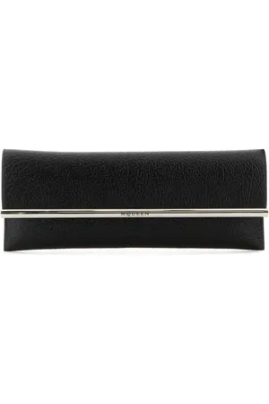 Alexander McQueen Torebki, Kobieta, Czarny, ONE SIZE, Stylowa Czarna Skórzana Clutch