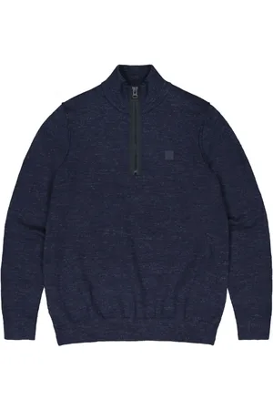 Butcher of Blue Swetry, Mężczyzna, Niebieski, L, Niebieski Sweter Lt Clifden Half Zip