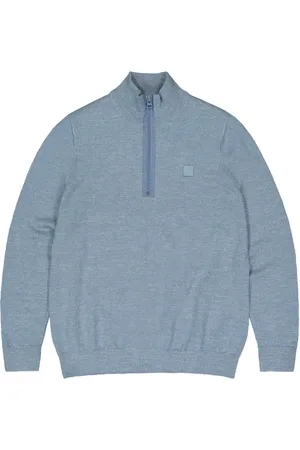 Butcher of Blue Swetry, Mężczyzna, Niebieski, L, Niebieski Sweter Lt Clifden Half Zip