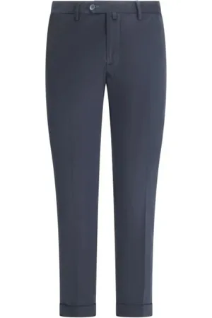 Briglia 1949 Spodnie, Mężczyzna, Niebieski, M, Niebieskie Spodnie z Logo Slim Fit