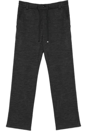 Moncler Spodnie, Mężczyzna, Szary, M, Spodnie stożkowe z teksturą z wełnianej mieszanki