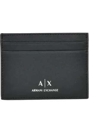 Armani Exchange Akcesoria, Mężczyzna, Czarny, ONE SIZE, Elegancka Skórzana Portmonetka na Karty