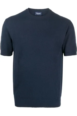 DRUMOHR Koszulki, Mężczyzna, Niebieski, L, Niebieskie T-shirty i Pola