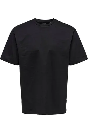 Only & Sons Koszulki, Mężczyzna, Czarny, L, Casual T-shirt dla mężczyzn