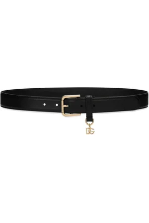 Dolce & Gabbana Akcesoria, Kobieta, Czarny, 90 CM, Czarny Skórzany Pasek Akcesoria Damskie