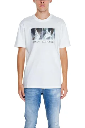 Armani Exchange Koszulki, Mężczyzna, Biały, S, Bawełniana Koszulka Męska Kolekcja Jesień/Zima
