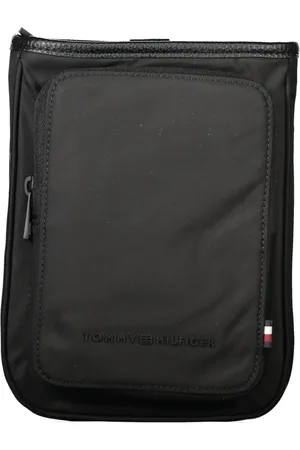 Tommy Hilfiger Torebki, Mężczyzna, Czarny, ONE SIZE, Czarna Torba na Ramię z Zamknięciem na Zamek