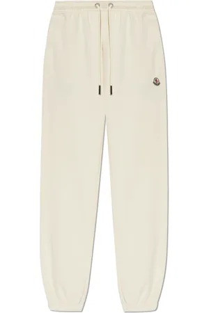 Moncler Spodnie, Kobieta, Beżowy, M, Bawełna, Spodnie dresowe z logo