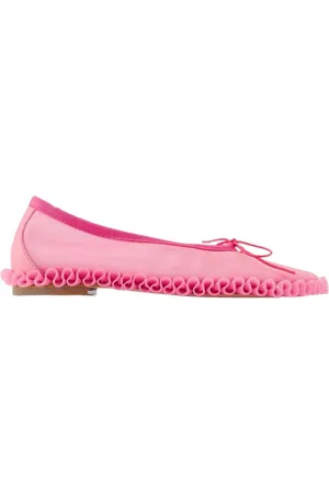 Simone Rocha Buty, Kobieta, Różowy, 38 EU, Balerny z falbaną w różowym meshu