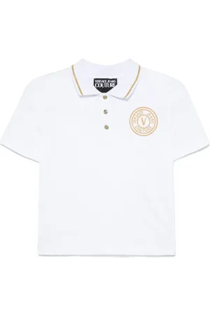 VERSACE Koszulki, Kobieta, Biały, L, Bianco E Oro T-shirty & Polosy