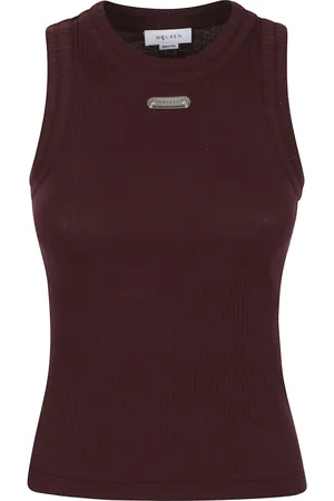 Alexander McQueen Koszulki, Kobieta, Czerwony, S, Czerwony Sweter z Warkoczem