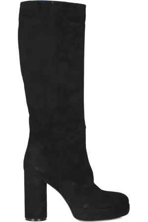 vic matiè Buty, Kobieta, Czarny, 36 EU, Zamsz, Zamszowe Botki na Platformie Kwadratowy Nosek Slip-On