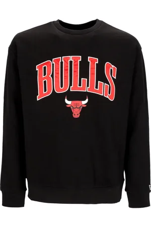 New Era Bluzy, Mężczyzna, Czarny, L, Chicago Bulls Lekki Sweter z Okrągłym Kołnierzem