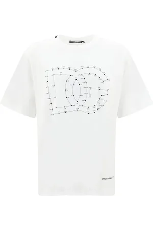 Dolce & Gabbana Koszulki, Mężczyzna, Biały, L, Ikoniczny T-shirt z bawełny z logo