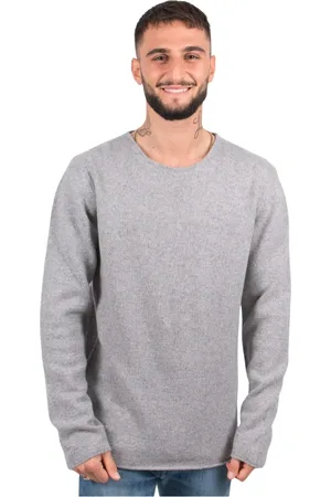 Daniele Fiesoli Swetry, Mężczyzna, Szary, XL, Len, Stylowe Turtlenecks dla eleganckiego wyglądu