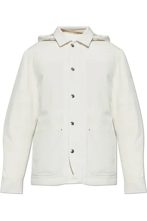 Moncler Kurtki, Mężczyzna, Biały, L, Bawełna, Kurtka puchowa Buffaure