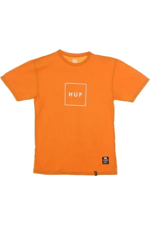 Huf Koszulki, Mężczyzna, Pomarańczowy, L, Męska Koszulka z Logo Rude Pomarańcz
