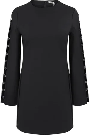 Simkhai Sukienki, Kobieta, Czarny, M, Nylon, Czarna Mini Sukienka z Detalami w Formie Klamer