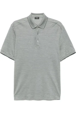 Ermenegildo Zegna Koszulki, Mężczyzna, Zielony, 2XL, Bawełna, Jedwabno-bawełniana koszulka polo