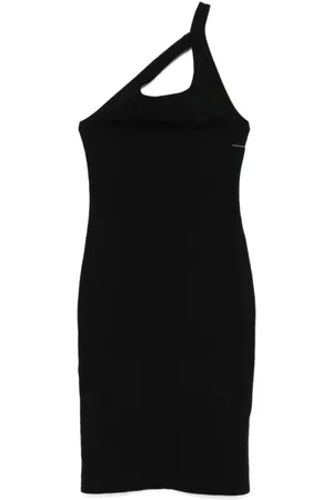 Maison Margiela Sukienki, Kobieta, Czarny, M, Bawełna, Elegancka Sukienka Nero