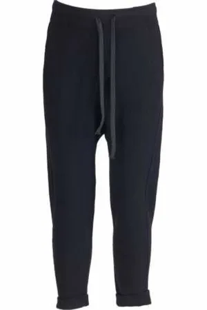 ISABEL BENENATO Spodnie, Mężczyzna, Czarny, S, Kaszmir, Czarne Wełniane Spodnie Joggingowe z Kaszmirem