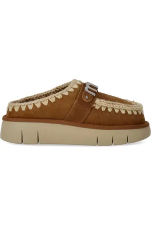 Mou Buty, Kobieta, Beżowy, 37 EU, Zamsz, Metalowy Logo Cognac Chodak