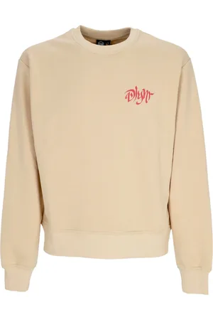 DOLLY NOIRE Bluzy, Mężczyzna, Beżowy, M, Beżowy Lekki Sweter z Okrągłym Dekoltem Desert Beatle