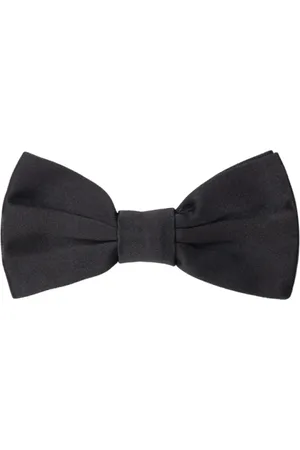 Dolce & Gabbana Akcesoria, Mężczyzna, Czarny, ONE SIZE, Czarny jedwabny szalik motyl
