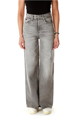 Denham Jeansy, Kobieta, Szary, W25 L30, Denim, Wide Fit High Waist Flare Jeansy