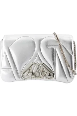 Alexander McQueen Torebki, Kobieta, Szary, ONE SIZE, Skóra, Leather shoulder-bags