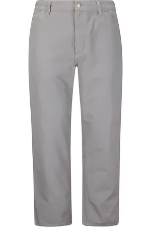 Carhartt Spodnie, Mężczyzna, Szary, W34, Bawełna, Bawełniane spodnie z zamkiem i kieszeniami