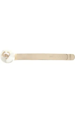 Jimmy Choo Akcesoria, Kobieta, Żółty, ONE SIZE, Złota metalowa spinka do włosów
