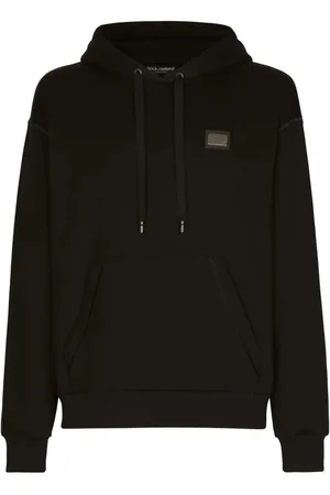 Dolce & Gabbana Bluzy, Mężczyzna, Czarny, L, Bluza z kapturem z metką