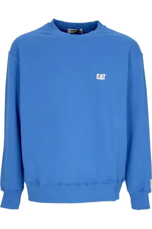 Caterpillar Bluzy, Mężczyzna, Niebieski, M, Lekki Crewneck Sweatshirt z logo Sky Diver
