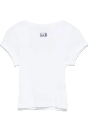 Jean Paul Gaultier Koszulki, Kobieta, Biały, L, Stylowy Baby Tee dla Crop Look