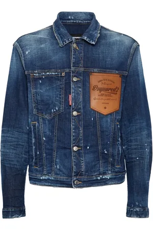 Dsquared2 Kurtki, Mężczyzna, Niebieski, L, Denim, Granatowa Kurtka