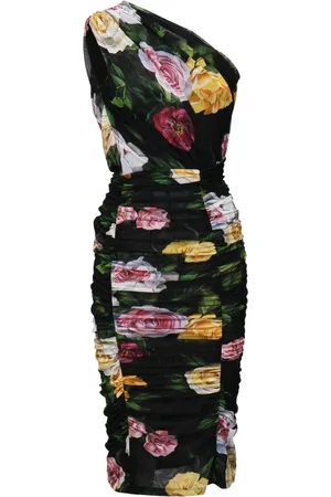 Dolce & Gabbana Sukienki, Kobieta, Wielobarwność, S, Tiul, Czarna Sukienka bez Rękawów z Tiulu z Zamkiem Błyskawicznym
