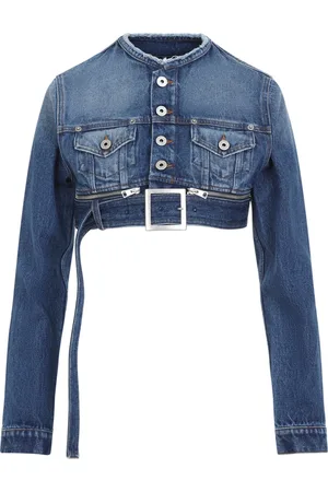 Jean Paul Gaultier Kurtki, Kobieta, Niebieski, S, Denim, Vintage Cropped Denim Jacket