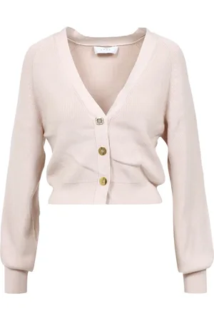 Kaos Swetry, Kobieta, Różowy, L, Sweter z ozdobnymi guzikami V-Neck