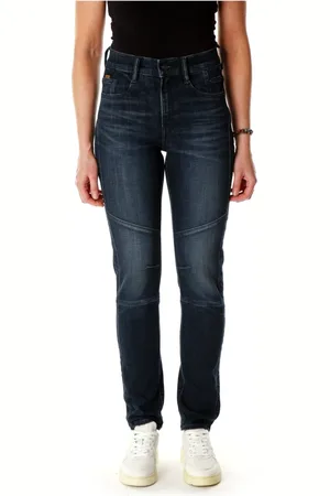 G-Star Jeansy, Kobieta, Niebieski, W25 L30, Denim, Slim Straight Biker Jeansy Mid Waist
