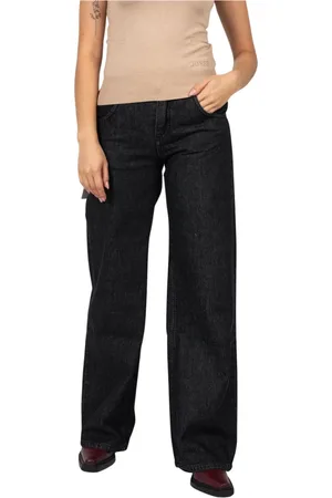 LA HAINE INSIDE US Jeansy, Kobieta, Czarny, XL, Denim, Jeansyy Wide Leg z Wysokiej Jakości Denimu