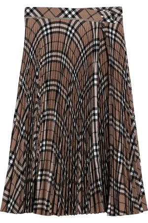 Burberry Spódnice, Kobieta, brązowy, 2XS, Wełna, Spódnica plisowana