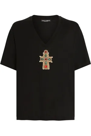 Dolce & Gabbana Koszulki, Mężczyzna, Czarny, S, Casualowa bawełniana koszulka w czarnym kolorze