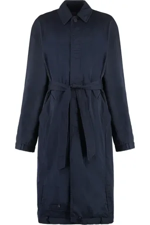Balenciaga Płaszcze, Mężczyzna, Niebieski, S, Len, Unisex Bawełniany Płaszcz