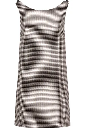 Dolce & Gabbana Sukienki, Kobieta, Szary, S, Sukienka z wełny z wzorem pepitki